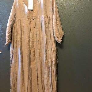 Long linen shirt dress